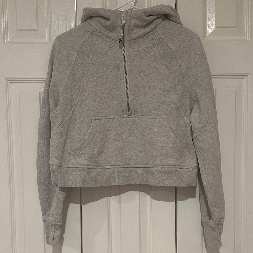 Lululemon Scuba Half-Zip Hooded Sweatshirt Heather Gray Size XS/S Like New - Picture 2 of 10